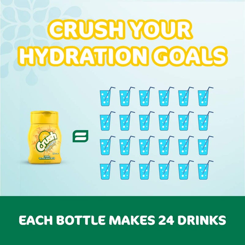 Crush, Pineapple, Liquid Water Enhancer - New, Better Taste! (4 Bottles, Makes 96 Flavored Water Drinks) - Sugar Free, Zero Calorie - Image 3